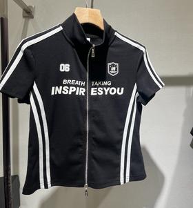 NC立领美式织带短袖开衫60120（黑）春季262011560321