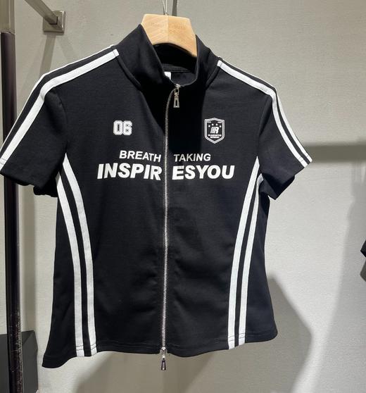 NC立领美式织带短袖开衫60120（黑）春季262011560321 商品图0