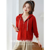 休闲连帽拉链针织开衫，短外套显瘦高级感极简风外搭上衣CC-ML-26065 商品缩略图2