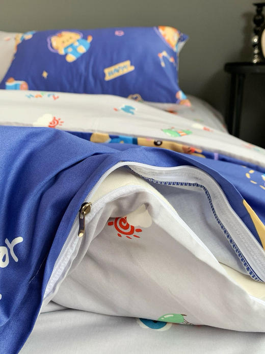 【开年福利，开学必拍！100支全棉长绒棉卡通三件套】直接把颜值和质感拉满~像云朵一样细腻柔软，亲肤透气，越洗越软，裸睡都超安心-圆圆家纺 商品图7