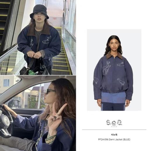 【cg1】女士时尚新款涂鸦线绣水洗牛仔外套！！ 商品图0