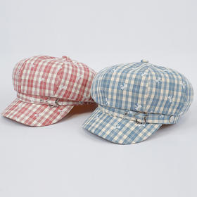 ZY小蝴蝶结格纹八角帽鸭舌帽-纪念日百货门店同款169297073