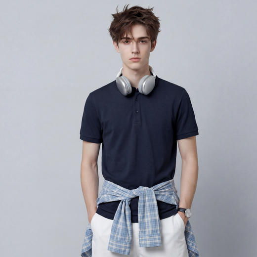 【含棉】圣得西男士帅气短袖polo衫2026新款春季舒适商务翻领上衣 商品图14