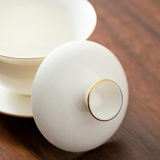 瓷聚阁丨羊脂玉瓷盖碗 三才盖碗 德化玉瓷 约120ml 多款可选 茶具茶生活美器 商品图3