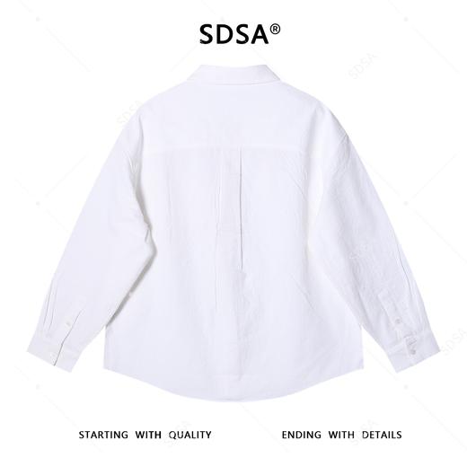 SDSA秋冬新款痞帅男装韩版潮牌提花纽扣翻领长袖衬衫宽松简约衬衣 商品图4