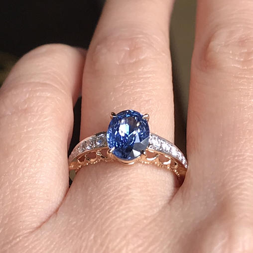 2.14卡无烧蓝宝石戒指 商品图5