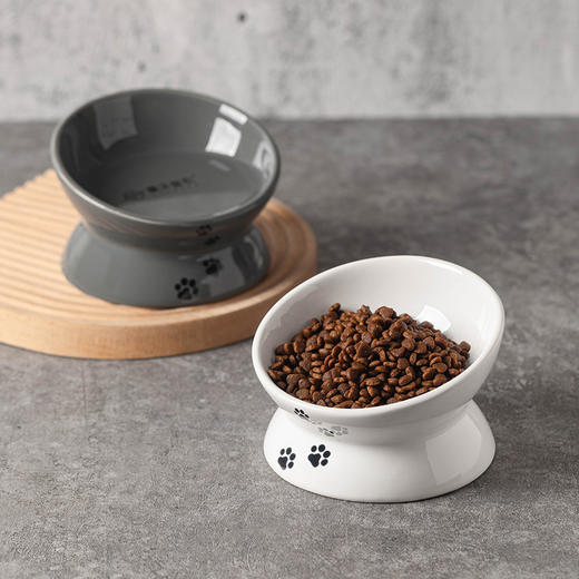 漫沃星系斜口陶瓷猫碗MC-604灰色 商品图2