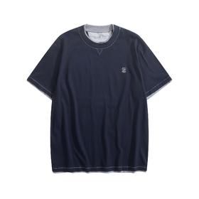 男款刺绣叠层短袖T恤la006