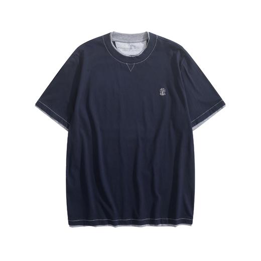 男款刺绣叠层短袖T恤la006 商品图0