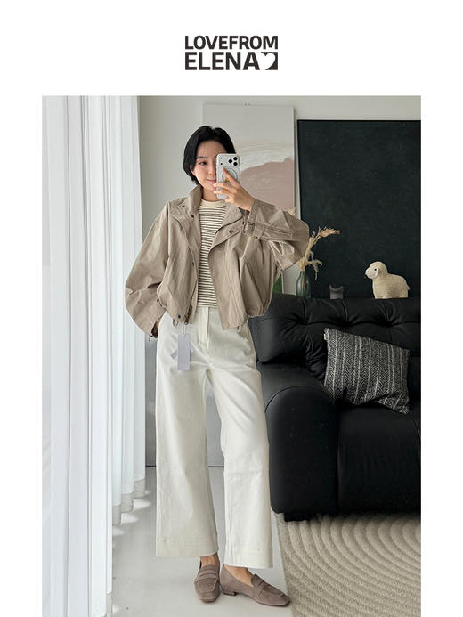 03/04 Elena朴｜春日必备 长绒棉阔腿白色休闲裤 商品图1