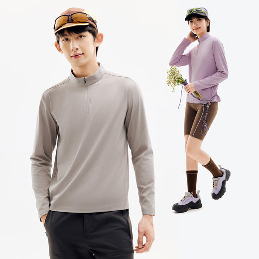 TECTOP/探拓户外半开衫速干T恤男女防晒抗菌透气登山徒步运动上衣 商品图3