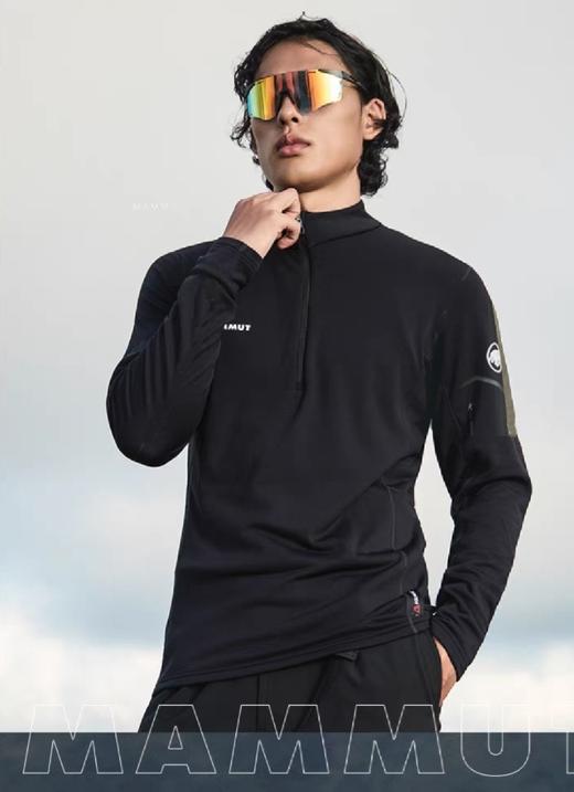 点此购买 猛犸象春秋季男士半拉链加绒立领长袖T恤 ss 341049 商品图4