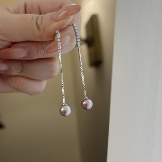 三色堇珍珠耳线｜氛围感王炸 商品图0