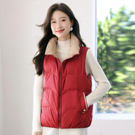 丁摩 羽绒服马甲女秋冬季外穿休闲高端轻薄保暖90白鸭绒背心马夹6ZF-363197 商品图1