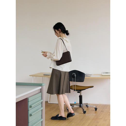 荷叶边翻领条纹衬衫 商品图3