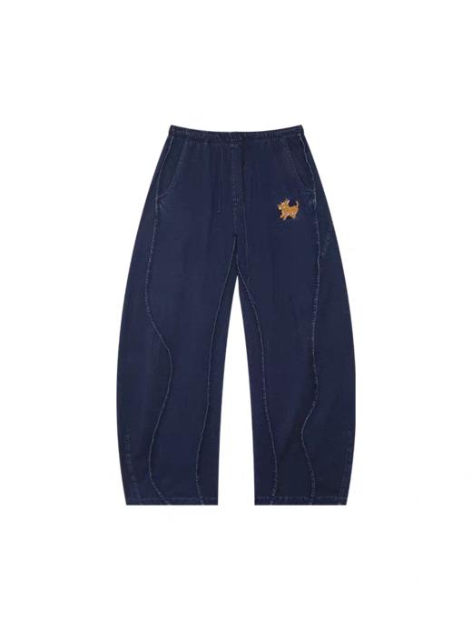 半圆/C66130277/水洗松紧腰绣花休闲裤 商品图4