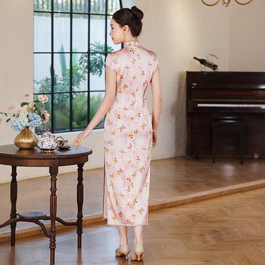 WX2026新款真丝旗袍长款改良中式桑蚕丝连衣裙优雅气质修身复古 商品图3
