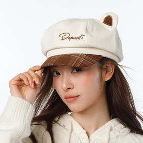 复古拼色熊耳八角鸭舌帽-纪念日百货门店同款169293540