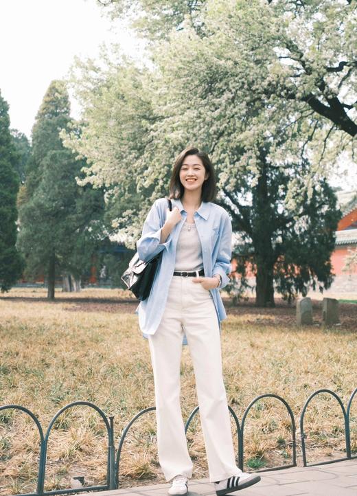 一年四季超软棉牛仔直筒窄腿奶油白牛仔裤 商品图7