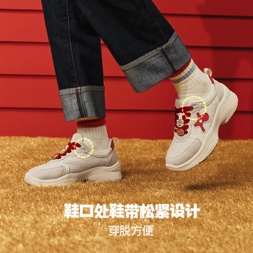 【Pansy盼喜圆头低帮休闲运动女鞋】后跟柔软舒适 保护脚踝 鞋带松紧设计 穿脱方便 商品图3