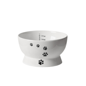 漫沃星系平口陶瓷猫碗MC-601白色