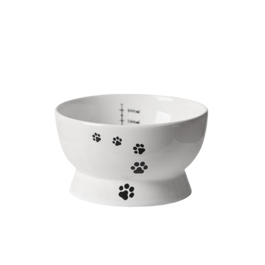 漫沃星系平口陶瓷猫碗MC-601白色 商品图0