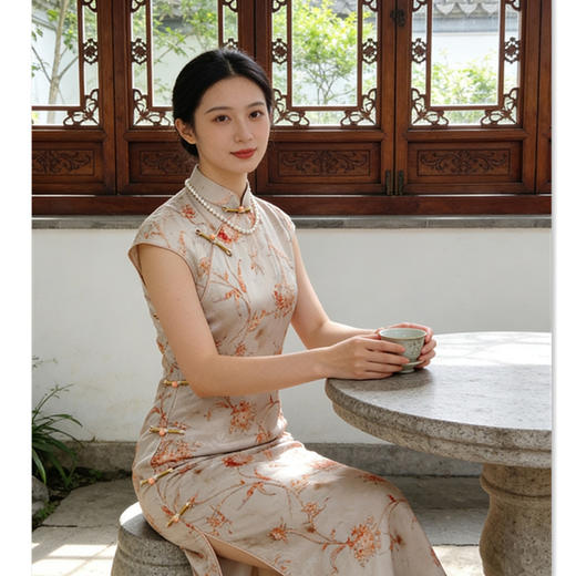 港风无袖年轻少女款旗袍，时尚改良新中式日常修身旗袍GX-362609 商品图2