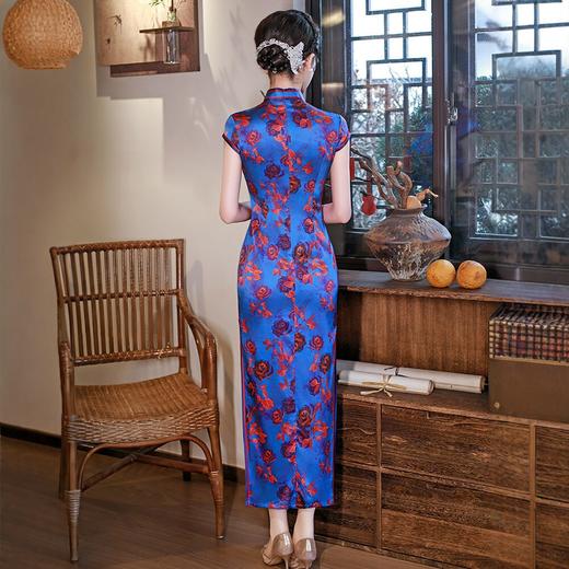 WX2026新款真丝旗袍长款改良中式桑蚕丝连衣裙优雅气质修身复古 商品图3