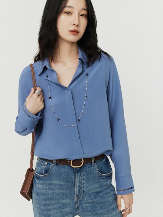 “人生衬衫”32姆米重绉桑蚕丝混纺衬衫FCG1SHT049 商品图0