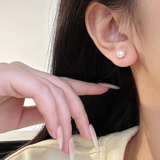 卡蒂罗KADER  925银淡水珍珠耳钉 天然法式赫本风优雅复古养耳洞 轻奢小众原创气质款配饰 淡水珍珠 耳钉 女款 商品图6