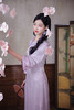 逸红颜明月优选#18姆米真丝旗袍『紫茜』重磅高定系列 气质桃花云纹真丝交织圆领旗袍 商品缩略图12