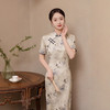 ZAYS2026夏新款旗袍短袖中长改良年轻款少女双层提花连衣裙 商品缩略图1