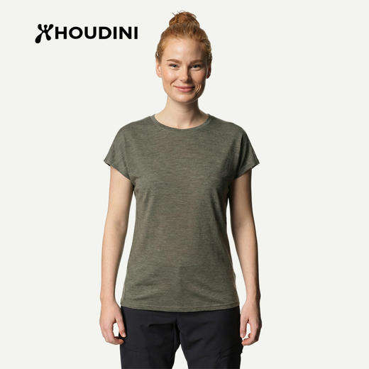 HOUDINI胡丁尼Activist Tee 积极 女户外快干美利奴羊毛短袖T恤 137874 商品图4