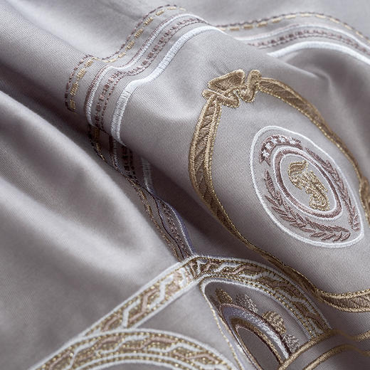 【6楼】富安娜素绣床单四件/自由之境·悦己之旅，咖色，牌牌价2980~3180元，三八爆品活动价999元 商品图6