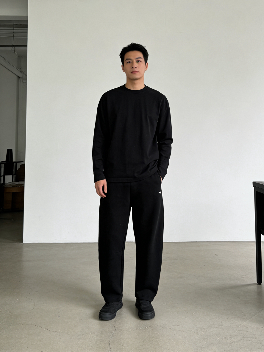 一周左右发货！！春款，日版，puma彪马 男女同款！宽松多口袋针织长裤弯刀阔腿裤