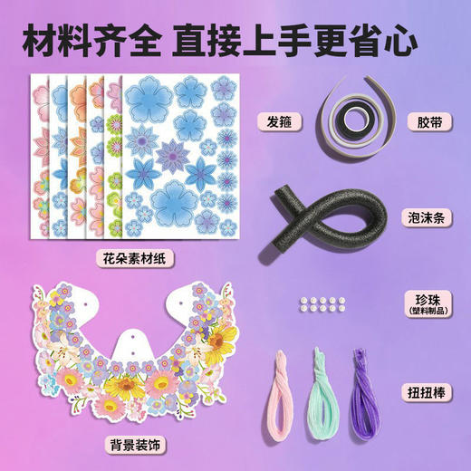 【DIY儿童簪花】科答鸭仿真手工材料包汉服头饰创意发箍非遗民族风发饰 商品图2