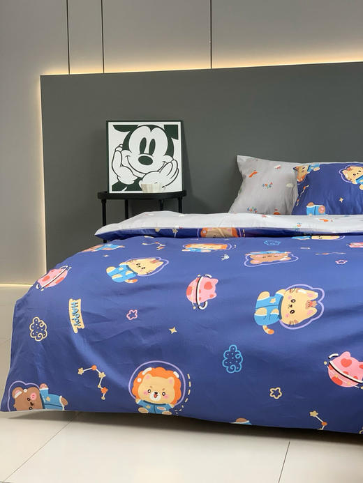 【开年福利，开学必拍！100支全棉长绒棉卡通三件套】直接把颜值和质感拉满~像云朵一样细腻柔软，亲肤透气，越洗越软，裸睡都超安心-圆圆家纺 商品图8