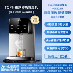 海尔（Haier）管线机 超薄壁挂式饮水机 家用无胆即热式直饮机厚膜速热 4档水温调节净水器净饮机伴侣管线机 新款HGRZ2318【升级不锈钢管路】银灰色