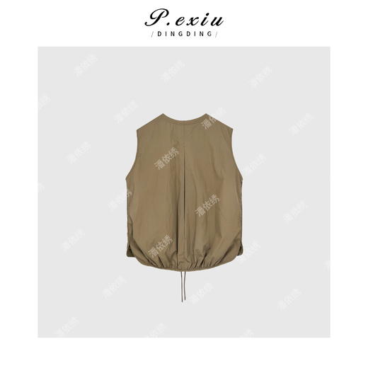 A008潘依绣丁丁宠粉韩系工装风抽绳无袖马甲Q70993 商品图1