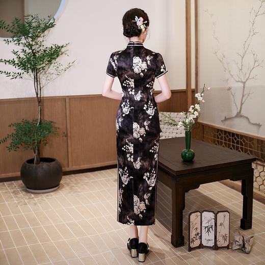 WX2026新款真丝旗袍长款改良中式桑蚕丝连衣裙优雅气质修身复古 商品图3
