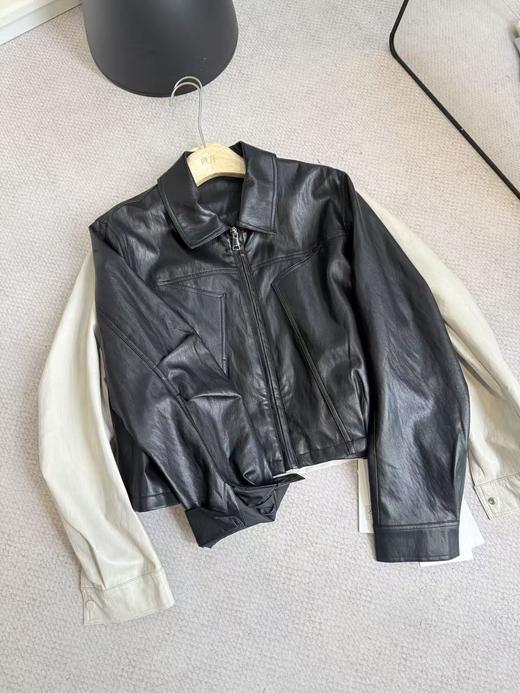 摩登时代|美式复古蛋白皮皮衣外套 商品图5