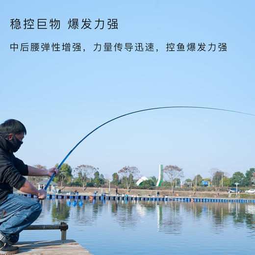空钩悟道锦粼竞技黑坑竿轻量大物鲢鳙钓鱼竿休闲野钓超硬台钓手杆 商品图3