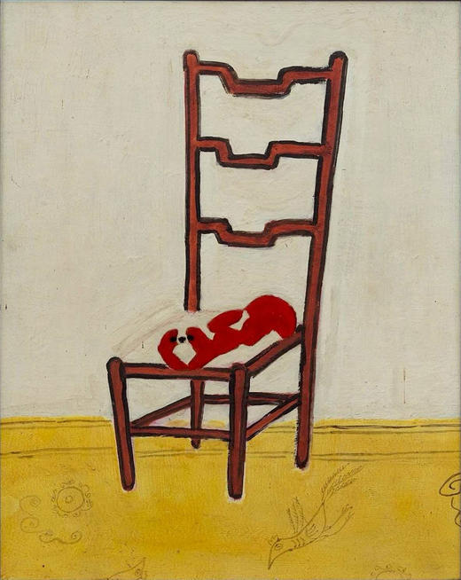 独角鹿西洋古董2018年中国台湾耿画廊授权出品常玉创作限量版画《Pekinese on a Chair-趴在椅子上的狮子狗》 商品图2