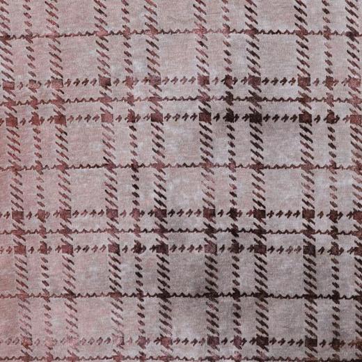 26T86SDSA男装2026新款复古格纹圆领长袖T恤做旧粉棕格纹宽松休闲上衣 商品图3