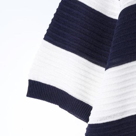 266099SDSA男装2026新款日系简约条纹针织polo肌理透气设计感宽松短袖 商品图5