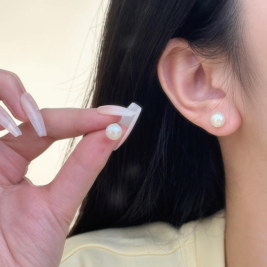 卡蒂罗KADER  925银淡水珍珠耳钉 天然法式赫本风优雅复古养耳洞 轻奢小众原创气质款配饰 淡水珍珠 耳钉 女款 商品图7