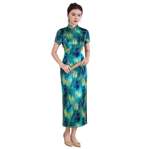 WX2026新款真丝旗袍长款改良中式桑蚕丝连衣裙优雅气质修身复古 商品图4