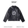 SDSA男装2026新款潮牌未来感皮衣男女同款亮面刺绣机车风上衣 商品缩略图0
