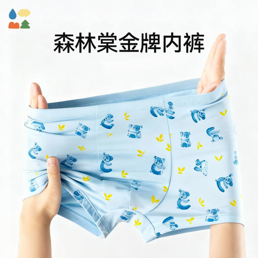 【儿童内裤】森林棠新款男童女童吸湿透气莫代尔内裤三条装 商品图1