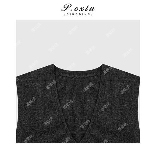 A008潘依绣丁丁宠粉韩系简约无袖毛织V领Q9376 商品图2
